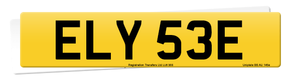 Registration number ELY 53E